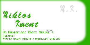 miklos kment business card